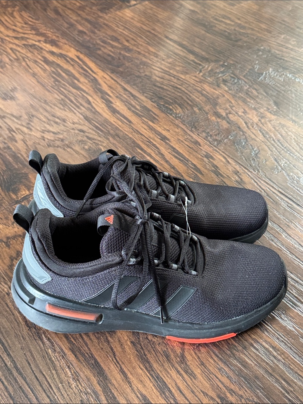 adidas Men’s Black Athletic Shoes with Red Accents - Picture 2 of 9